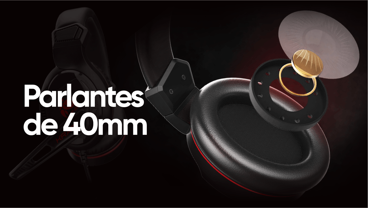 KRAB KBGH10 SPIDER Gaming Headset Parlantes de 40 mm